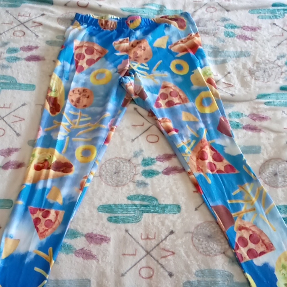 Junk food leggings, pizza ,taco, fries